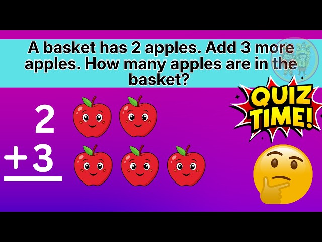Addition for Kids | Easy Math Quiz for Kindergarten & Preschool | Single Digit Addition Quiz