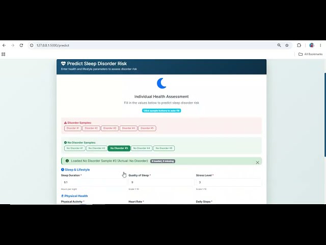 SleepWell AI: Intelligent Sleep Health and Lifestyle Classification System | Python AI Project