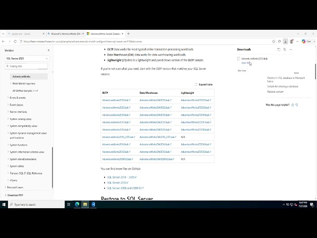 How to Install AdventureWorks Database on SQL Server