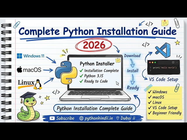 Python Installation Complete Guide 2026 | Install Python on Windows, macOS & Linux | VS Code Setup