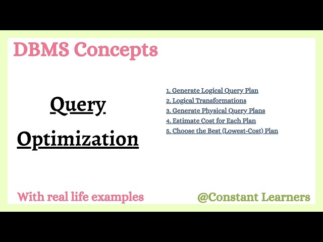 48. What is Query Optimization in a Database Management System #dbms #queryoptimization