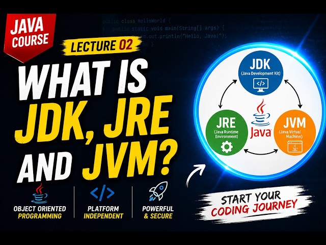 Java Course Lecture 02 | What is JDK, JRE & JVM? | Java Architecture Explained for Beginners