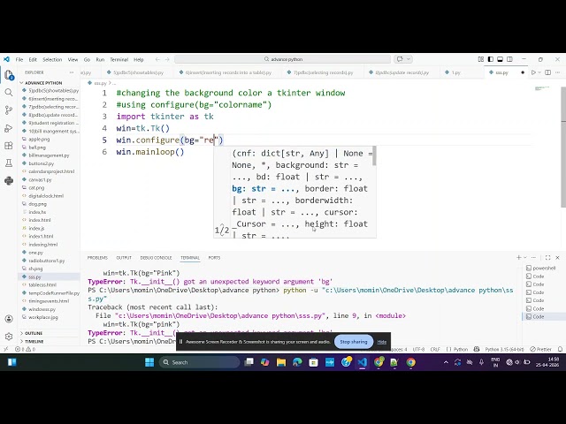 Changing the background color of a tkinter window in python-1? Python Tkinter Tutorial 