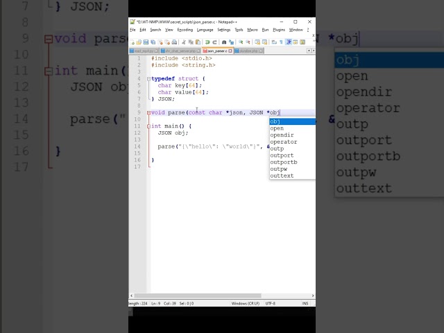 C Programming Tutorial: How to create the world's fastest JSON PARSER!