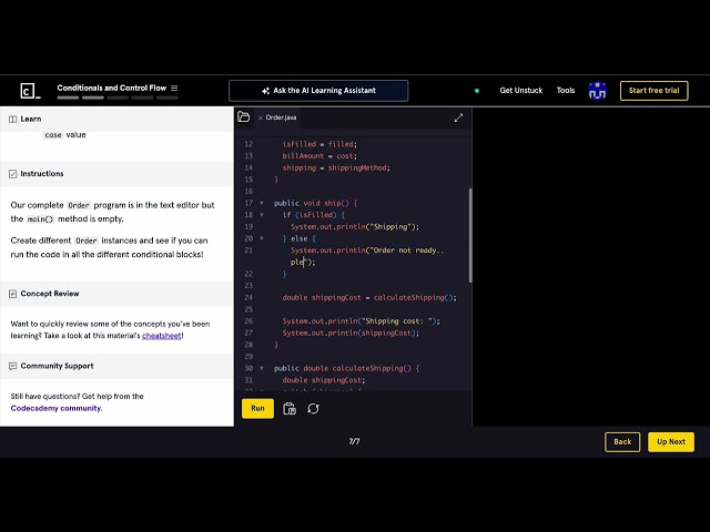 CodeCademy Intro to Java Review Session 6