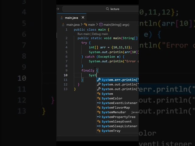 Java Tutorial #65 — Error Handling (For Beginners) #shorts #video #youtubeshorts #java