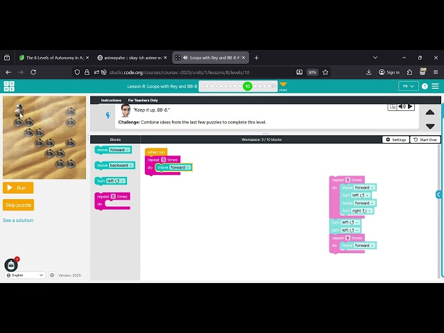 Loops with Rey and BB-8 #10 Course C 2025 Code.org