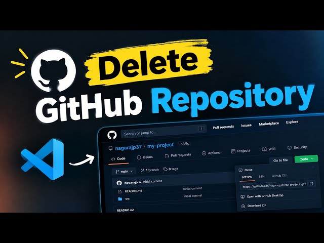 How to Delete a GitHub Repository Permanently ⚠️ | Step-by-Step Guide