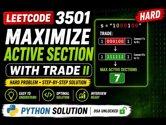 LeetCode 3501 | Maximize Active Section with Trade II | Hard | | Segment Tree #python #leetcode