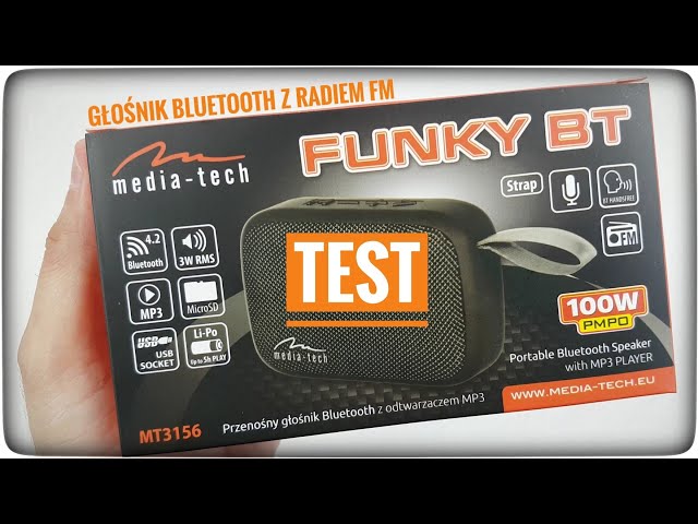 GŁOŚNIK BLUETOOTH Z RADIEM FM Media-Tech FUNKY BT MT3156 | ForumWiedzy | ForumWiedzy