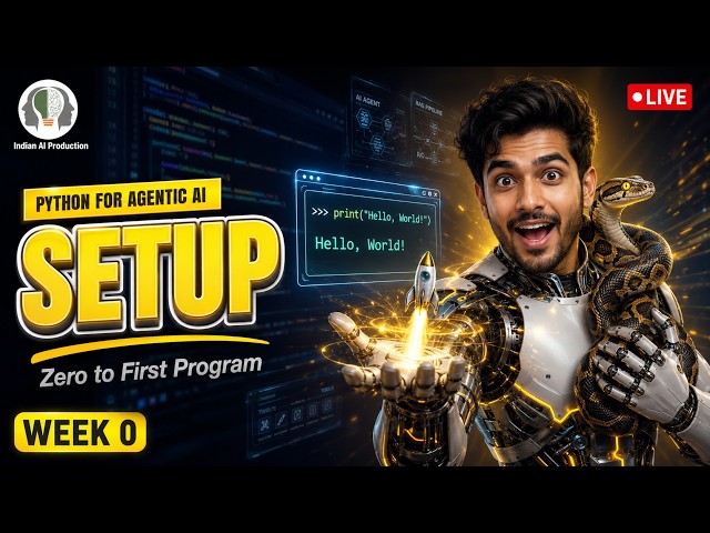 Python Setup for Beginners — Install + First Program (Hindi) | Agentic AI Course