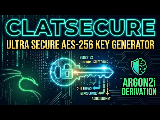 🔒 AES-256 Encryption Explained! ClatSecure on Kali Linux (Ethical Hacking)