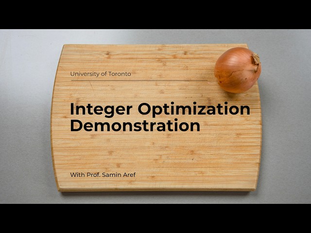 Integer Optimization Demonstration with Professor Samin Aref