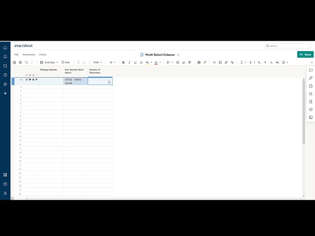 Smartsheet Multi-select Dropdown Column - COUNTM