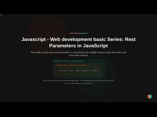Javascript - Web development basic Series: Rest Parameters in JavaScript