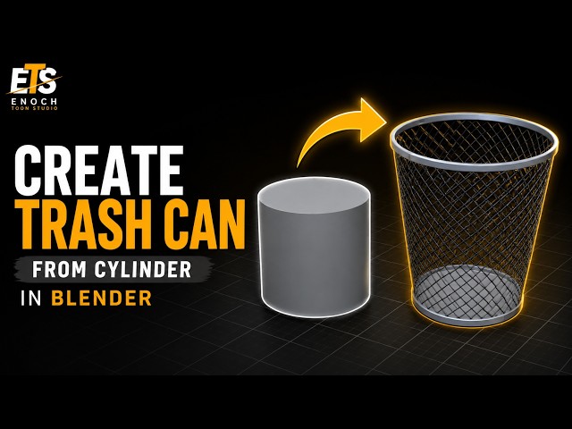 How to model a simple trash can | Blender Beginner Tutorial