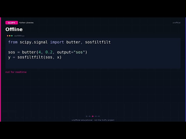 scipy.signal.sosfiltfilt: zero-phase filter forward and back