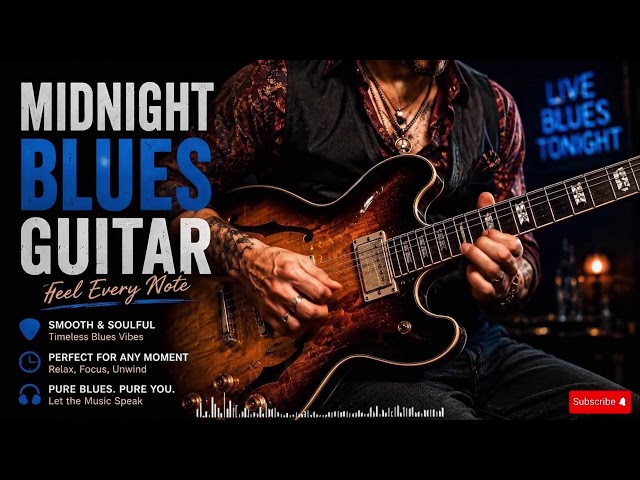 Late Night Blues Guitar 🎸 | Relaxing Slow Blues Music