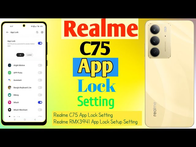 How To Realme C75 App Lock Setting/Realme RMX3941 App Lock Setup Setting || 2025