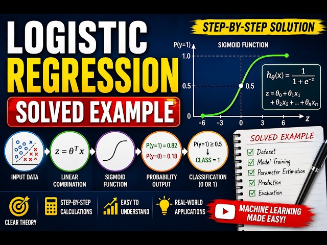 Logistic Regression Solved Example | Step-by-Step Machine Learning Tutorial for Beginners