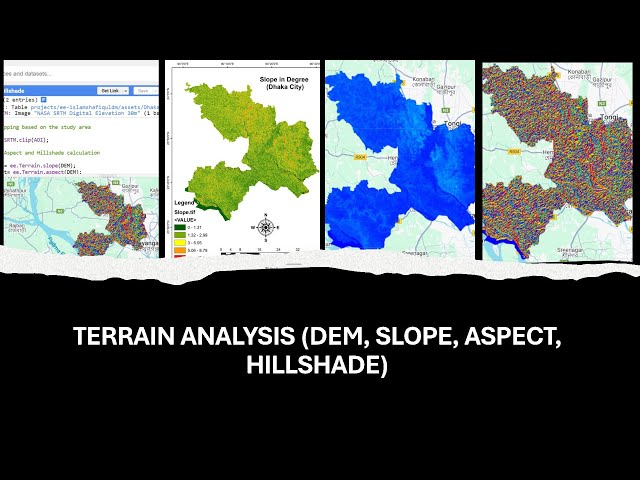 Google Earth Engine Tutorial 10: How to Perform Terrain Analysis (Slope, Aspect, Hillshade, DEM)