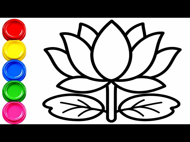 Draw & Color a Lotus  | Easy Flower Drawing for Kids | Fun Learning Video 