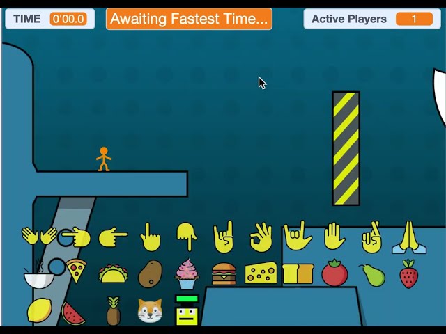 Massive Multiplayer Platformer (33 sec aprox (first half of map) #griffpatch #scratch #speedrun #run