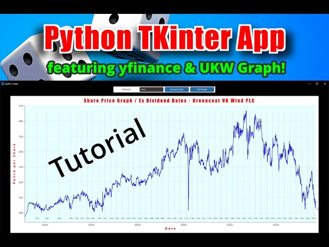 Python Custom Tkinter Share Price Graph Development App Tutorial - Featuring Greencoat UK Wind!