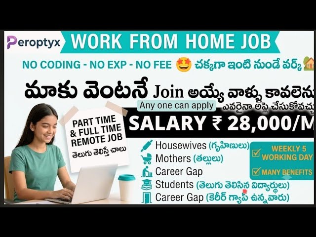 Work from home job peroptyx 2026/inter, diploma any degree/work from Home job/any one can apply