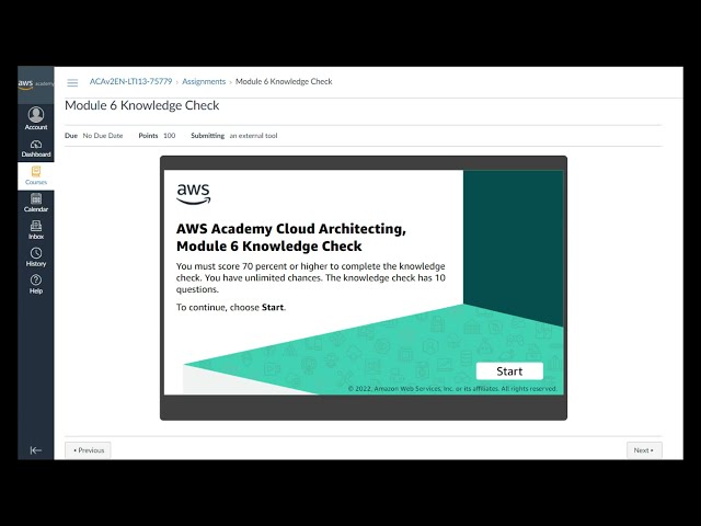 Module 6 Knowledge Check | AWS Academy Cloud Architecting | Creating a Networking Environment