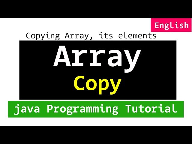 Copying Array and its Elements | Java Programming