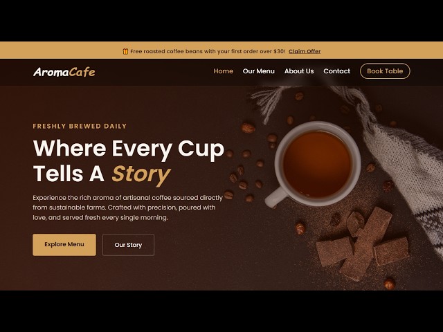 How to Build a Coffee Shop Website Using HTML and CSS