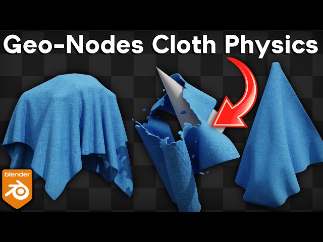 New Geometry Nodes Cloth Physics in Blender 5.2!