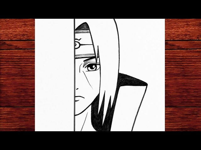 How to Draw Itachi from Naruto | Easy Half Face Drawing for Beginners