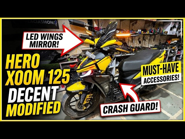 HERO XOOM 125 ki Decent Looking Modification done | New Wings Mirror | Crash Guard |
