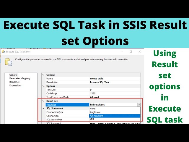 117 Execute SQL Task in SSIS result set