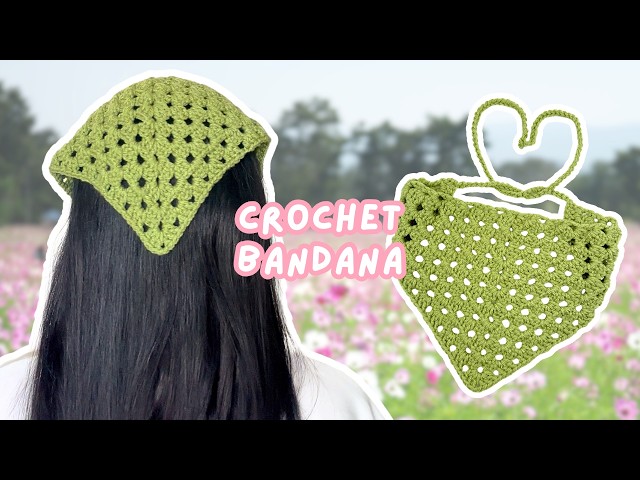 easy crochet granny bandana tutorial | how to crochet a bandana for beginners ☀️