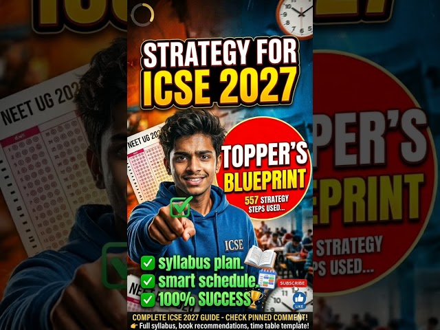 Score 95%+ in ICSE 2027!🛑(Secret Strategy) Stop Wasting Time! ICSE 2027 Smart Schedule #shorts #icse