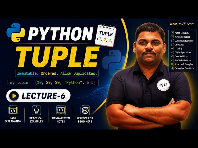 Learn Python Tuple from Scratch 🔥 | Python Course Lecture 6 | Complete Tutorial