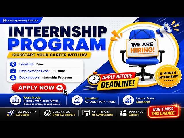 Pune Internship Program 2026 | Apply Now | Freshers Hiring | 6-Month Paid Internship #job #freshers