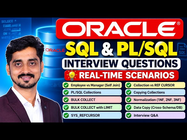Oracle SQL & PL/SQL Interview Questions | Collections, BULK COLLECT, REF CURSOR