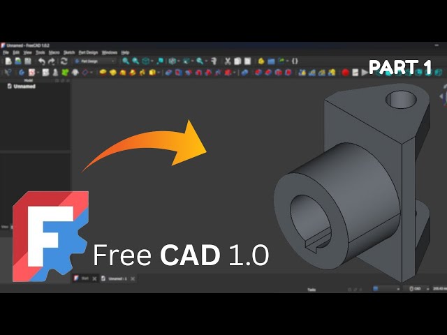 Universal Joint | Free CAD Tutorials | Part 1 Fork | CADVerse
