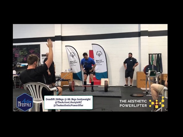 Deadlift 260kgs at 88.3kgs bodyweight, December 2018 James Schofield