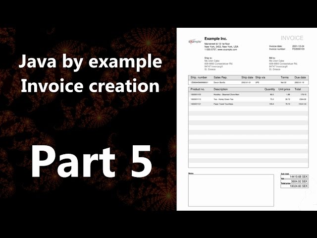 Invoice creation part 5 (Java by Example)