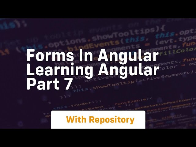 Forms in angular learning angular part 7