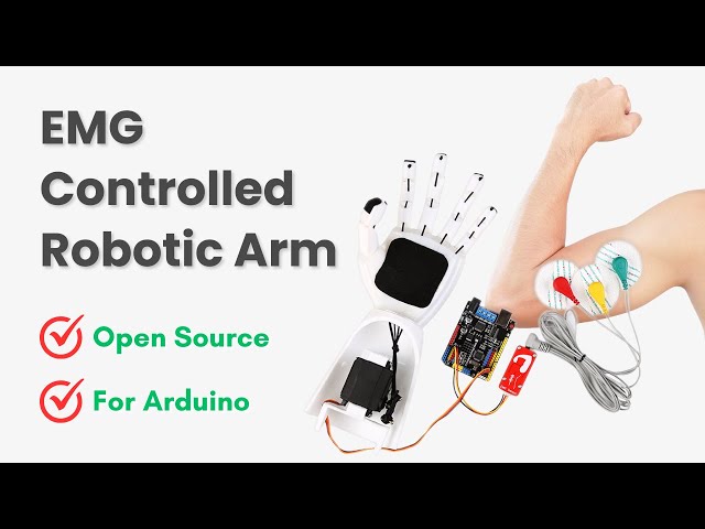 EMG Controlled Robotic Arm for Arduino EMG Sensor, DIY Kit for School Science Education, STEM