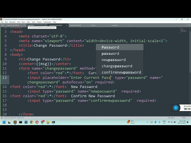 5-DJANGO - LOGIN AND CHANGE PASSWORD