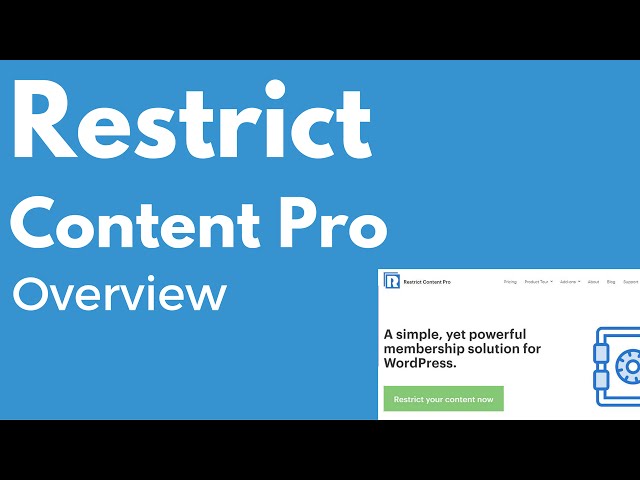 The Restrict Content Pro Membership WordPress Plugin Overview