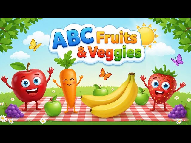 Learn ABCs with Fruits Veggies Animals  | Fun and Easy Alphabet Learning for Toddlers