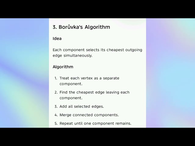 CP25C01 UNIT 3 Minimum Spanning Trees: Prim’s, Kruskal’s, Borůvka’s algorithm